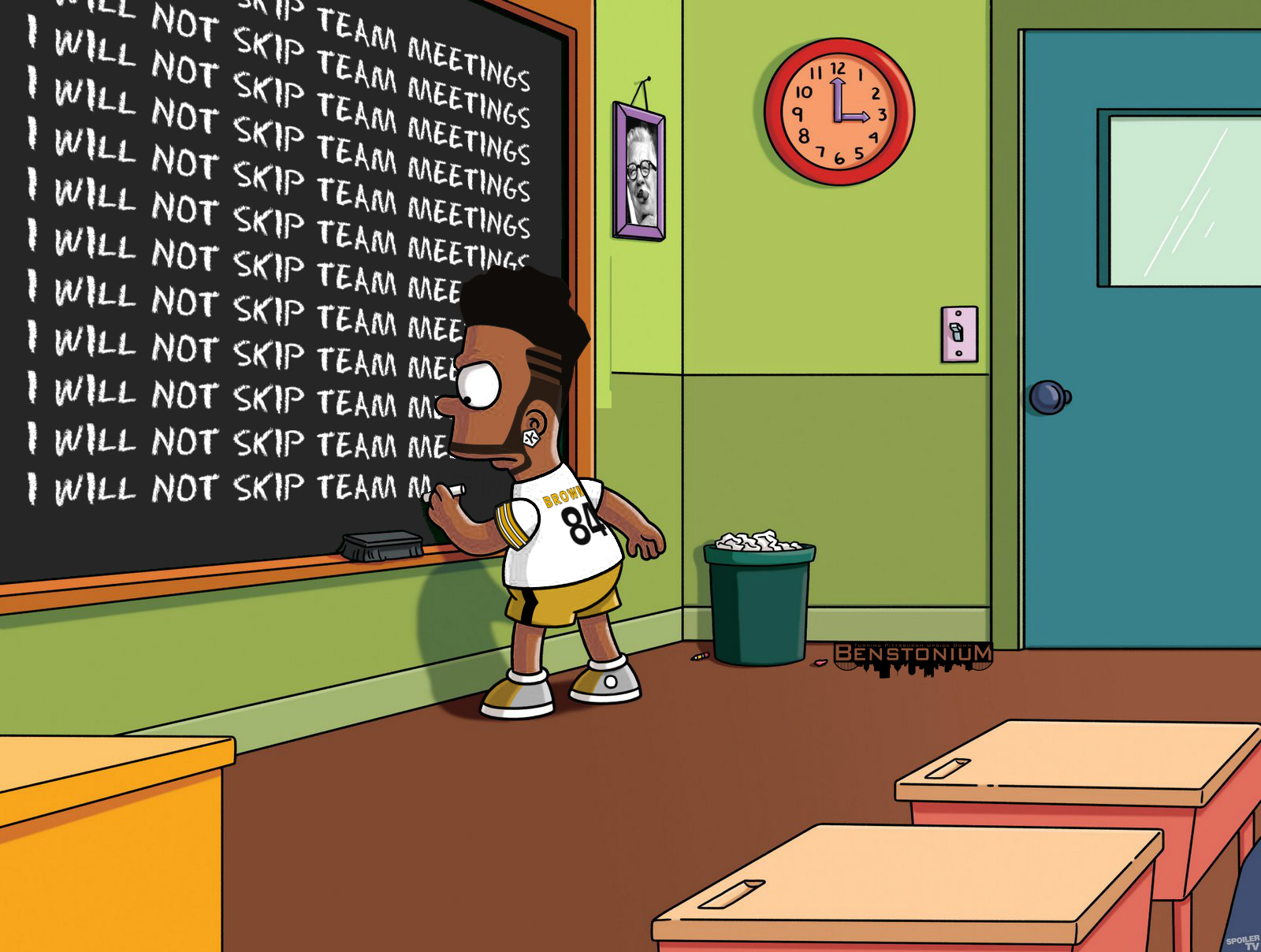 Antonio Brown - 'Simpsons' Chalkboard