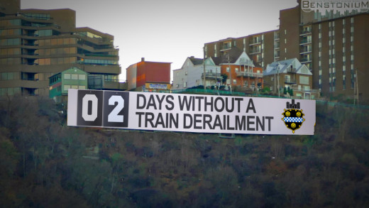 Days Without Train Derailment Sign