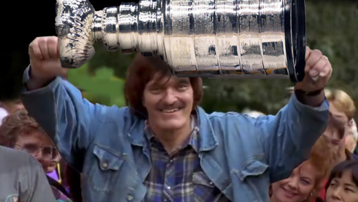 Ovechkin as Mr. Larson lifting the Cup