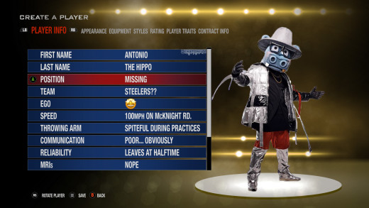 Madden Create-a-Player | A.B. Hippo