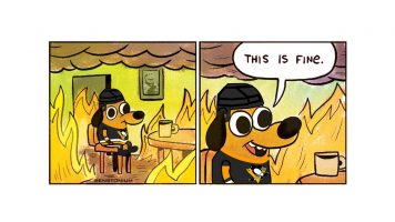 “This Is Fine” Meme – Penguins Version