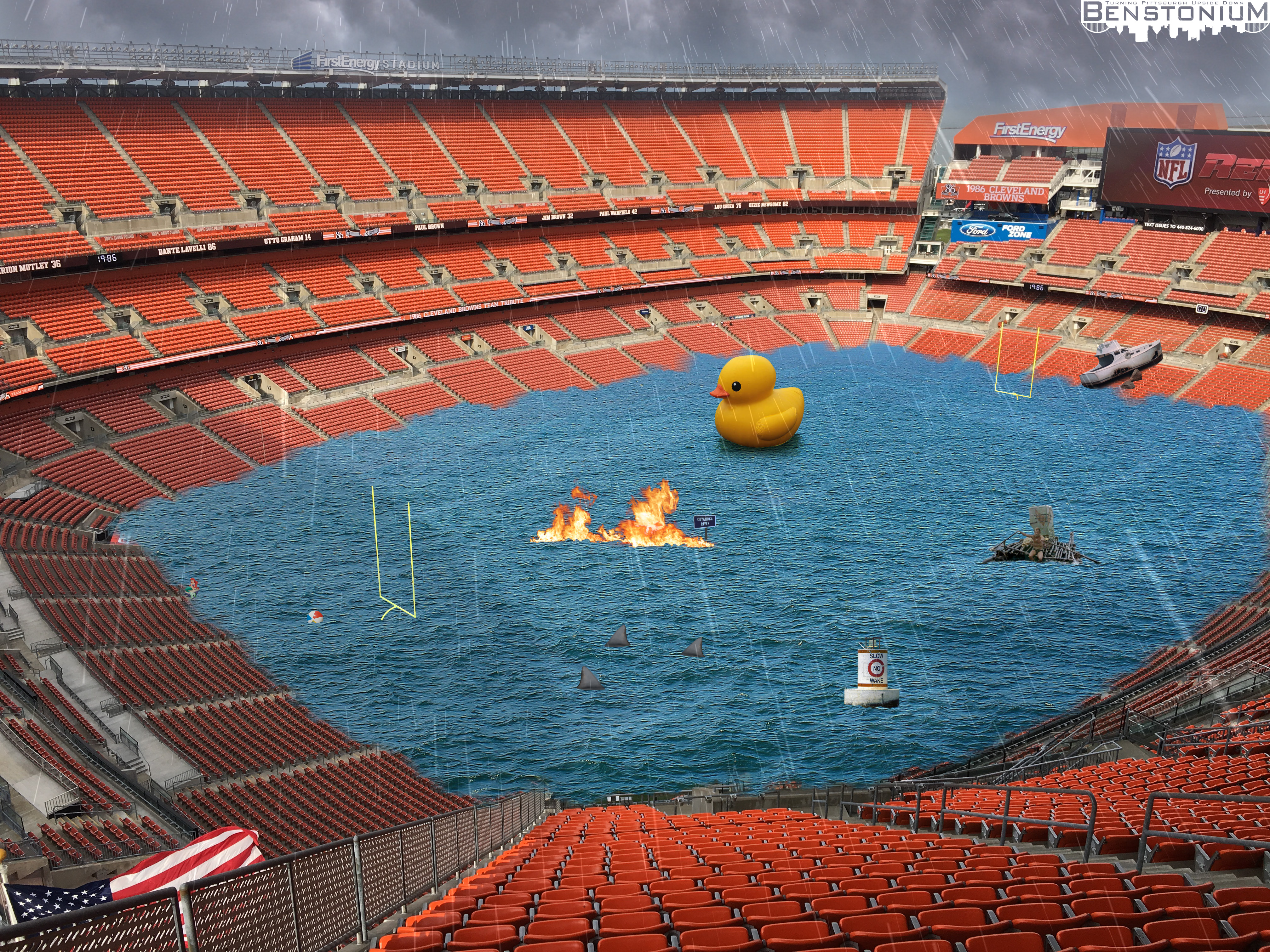 Cleveland Browns Stadium Flooded | Benstonium