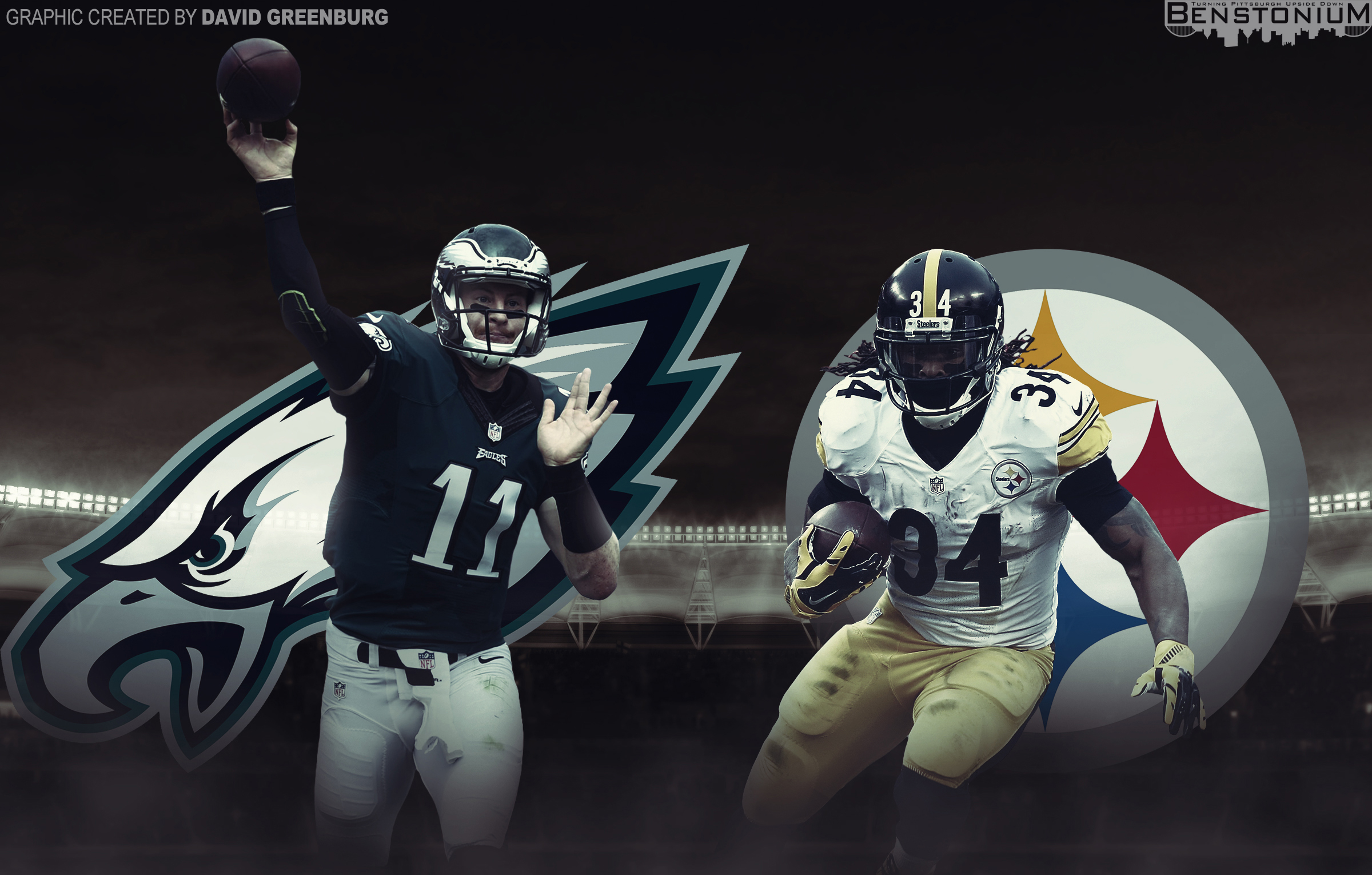 Steelers vs. Eagles Gameday Poster Benstonium